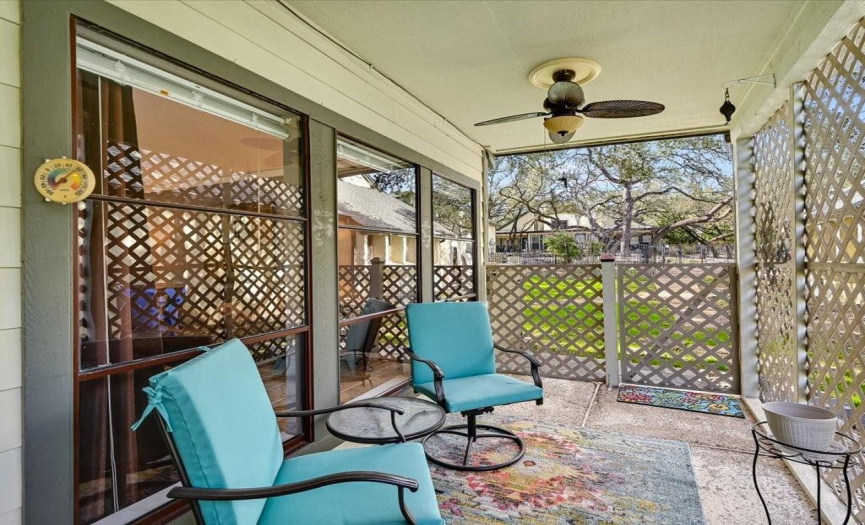 Enjoy this wonderful patio under the majestic Oak Trees 