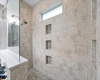A closer view of the primary bathroom super shower.