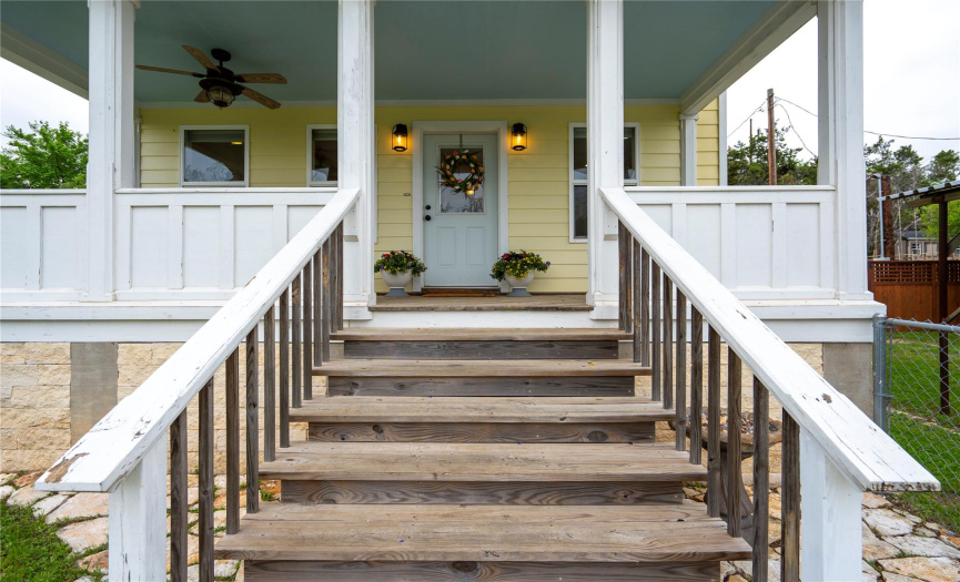 Front steps leading to the large front porch!