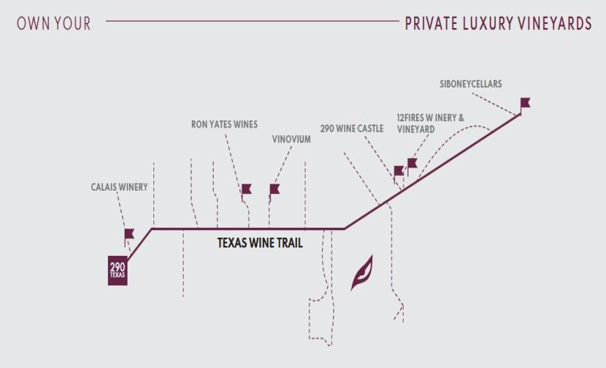 Map of 290 Wine Trail & PDL TX