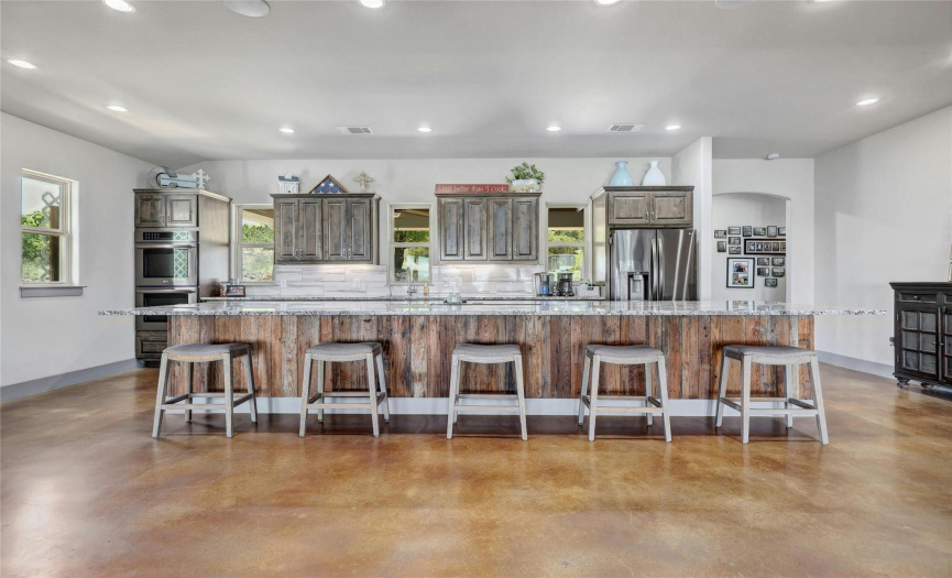 An island large enough for everything! At nearly 17' long, you have space to entertain as well as serve casual meals. Kids can do homework while parents prepare dinner.