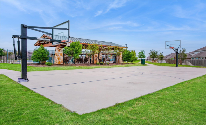 Amenities also include Basketball courts. 