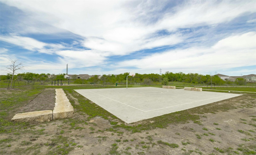 Challenge friends and neighbors to a game on the community sports courts, providing a convenient and accessible space for fitness and recreation.