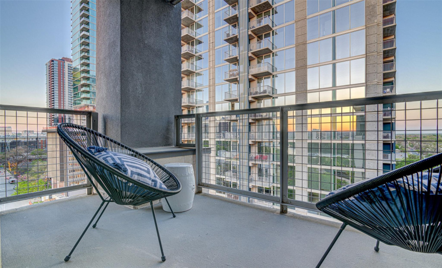 Patio #2 (or 2!) is off the #1 primary suite, and is the perfect place to watch the sun rise! There aren't many downtown condos where you can watch the sun rise...AND set!