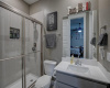 Bathroom # 3, located in bedroom # 4 has everything you could need. Plus a walk in closet