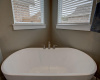 Soaking tub features deep well to cover your entire body when soaking! Plus bubbles