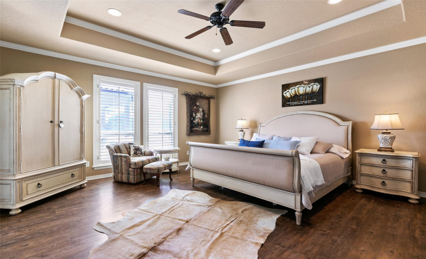 Room fit for a king bed and large furniture.