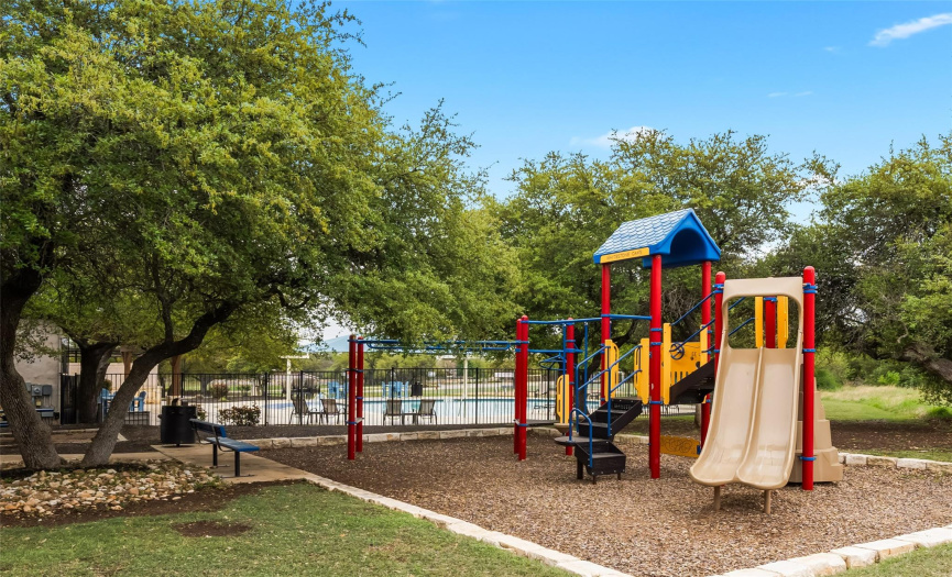 Walking distance to the amenity center, which is surrounded in shade trees so you can enjoy the playground year round. 