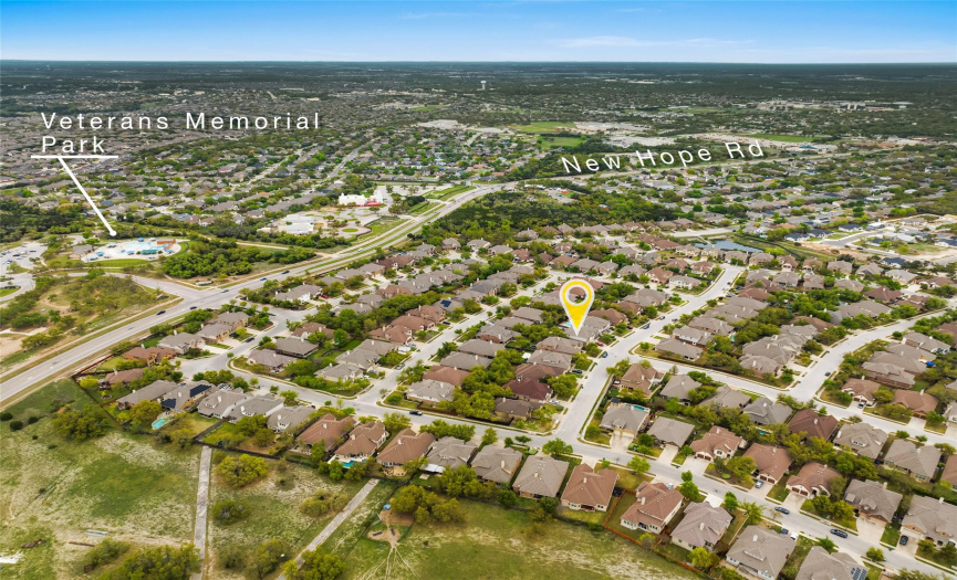 The home is also walking distance to Veterans Memorial Park and the Cedar Bark dog park. 
