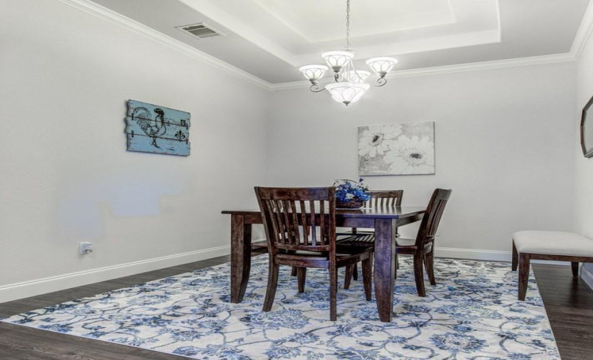 Dining area #2 offers a tray ceiling.
