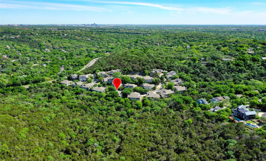 Property backs up to 200 AC Bright Leaf Preserve, is also just a short drive to The Domain, again 6 min to MoPac