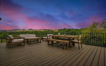 Additional outdoor all weather deck overlooking hill country views 