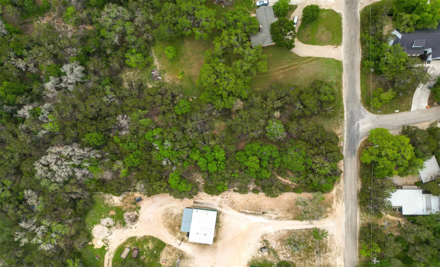 Looking directly down at the 1 acre tract.