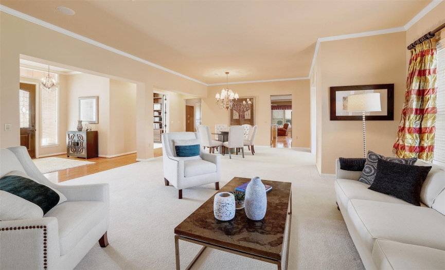 Step inside the expansive 3,217 square-foot interior and be greeted by crown molding, hardwood flooring, and elegant fixtures.