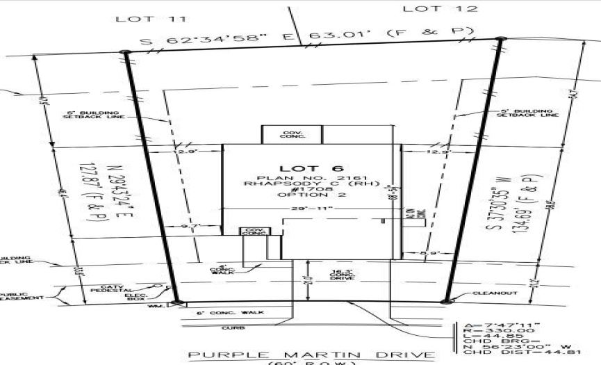 1708 Purple Martin Drive preliminary plot plan