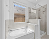 Enjoy baths in the large garden tub or rinse off in the walk-in shower.