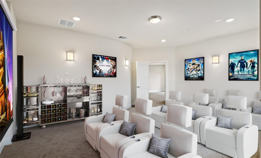 Virtually Staged Photo of Game Room/ Movie Room