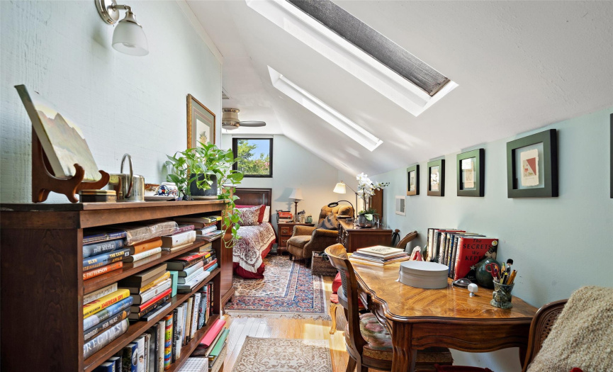 Unique skylights throughout the room create great natural light.