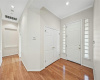 Hardwood floors are a nice feature, and large coat closet too!