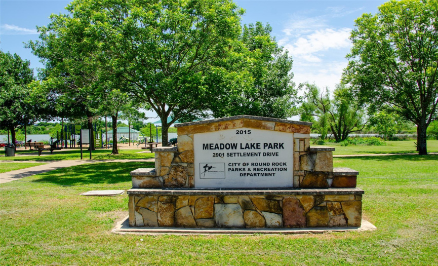 Beautiful Meadow Lake Park is just around the corner