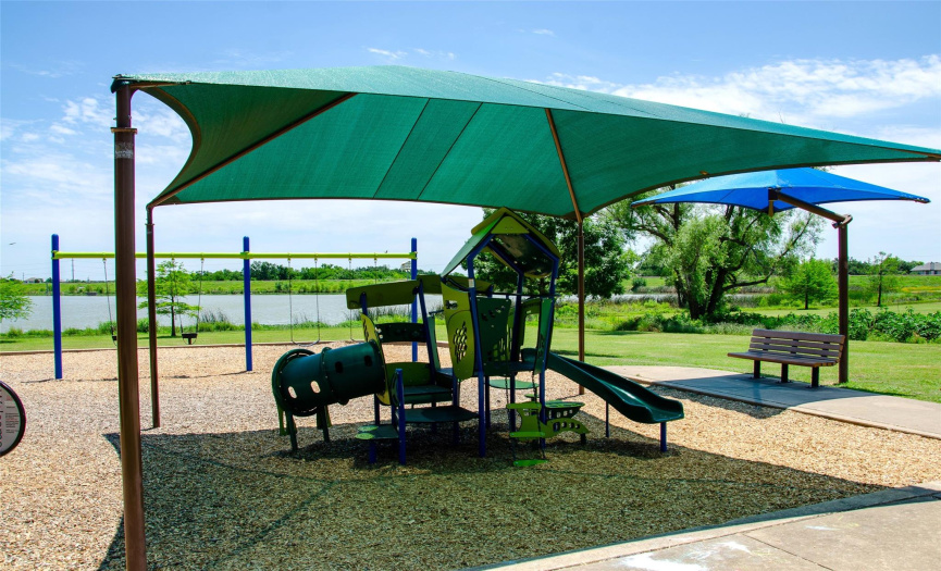 Covered play area at the park