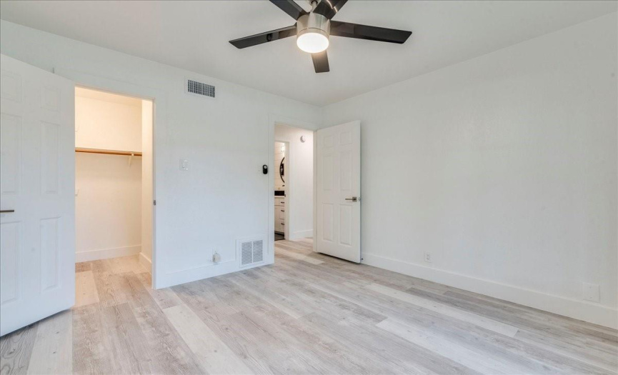 the large third bedroom includes a walk-in closet