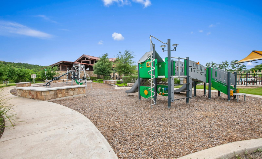 Playground, BBQ grills, pool and walking trails