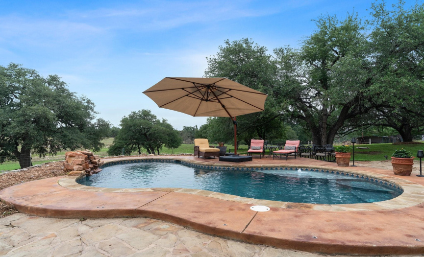 This sparkling pool is centrally located between the three homes making it the perfect meet up place