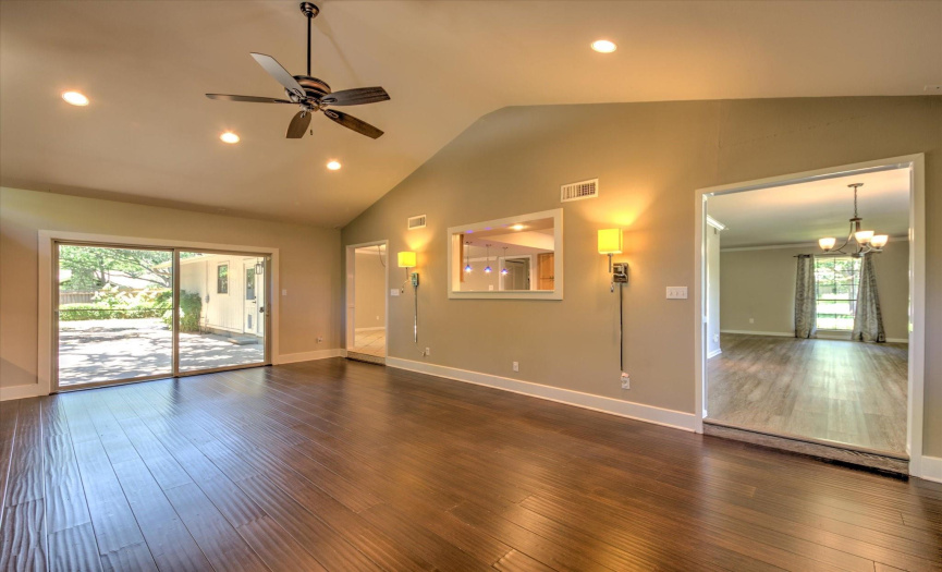Check out those strand woven bamboo floors in the family room. 