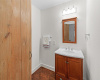 Half bath located in center of house with easy access for guests