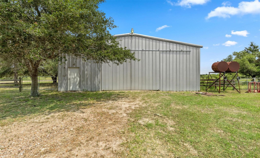 Large barn has sliding barn doors for great air flow