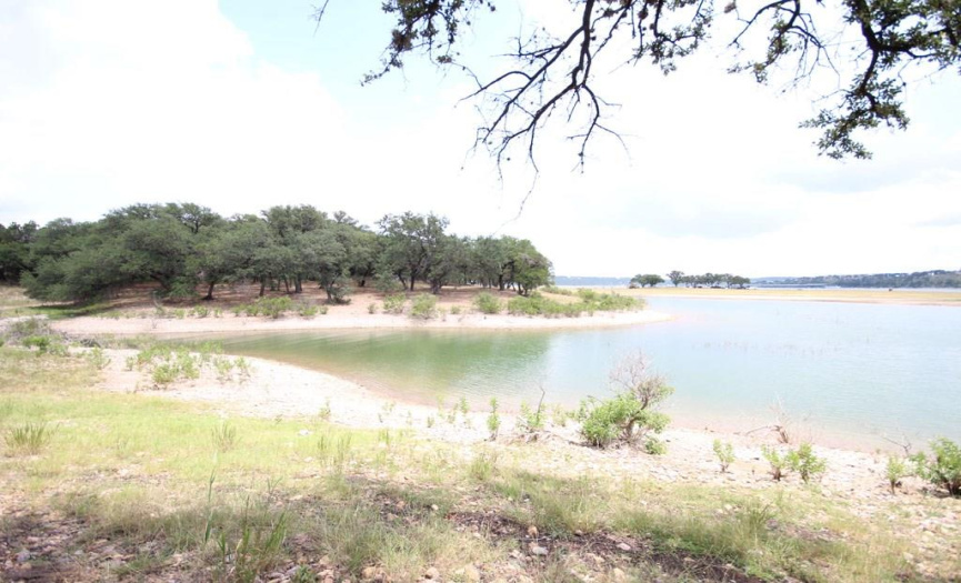 Cove inlet behind Lot; Cody Park upper right; Lot 6A in wooded area around point. Presently dry during drought