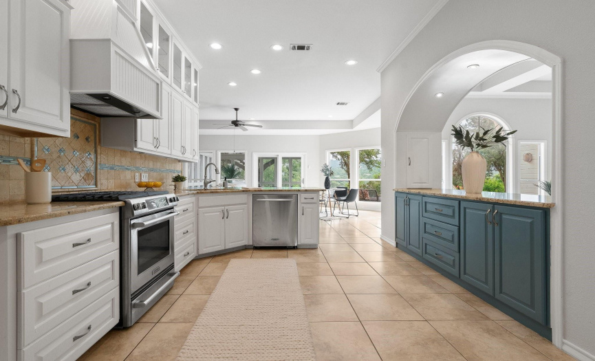Easily stay connected with friends and family while preparing meals in your classically elegant, chef-inspired kitchen. 