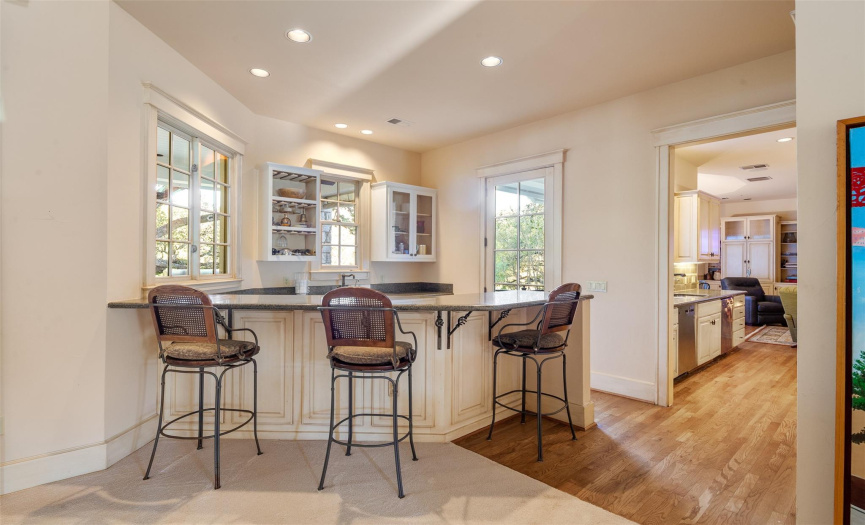 Bar area extends from kitchen, great entertaining home.