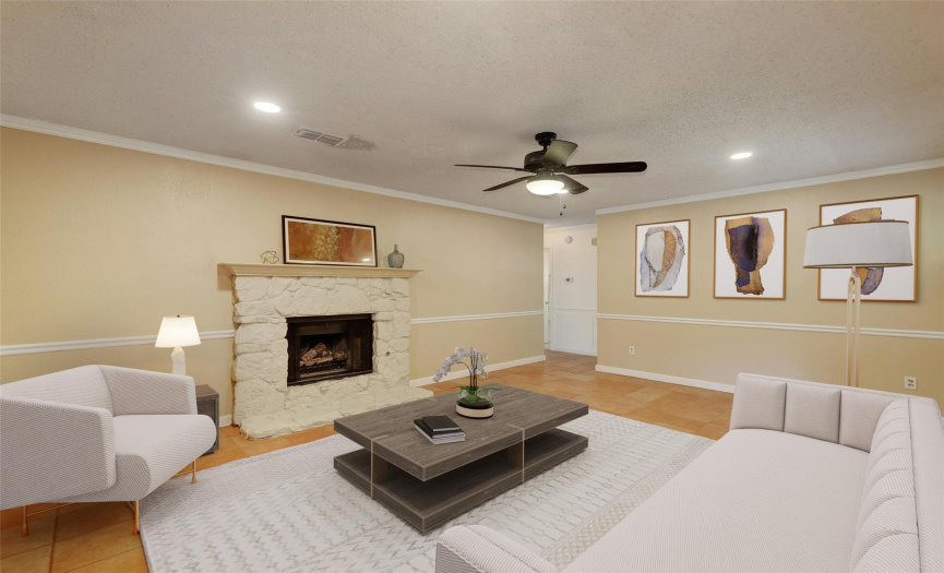 Living room- virtually staged