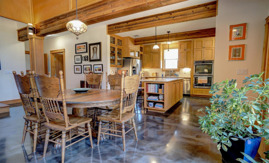 Open dining space with plenty of room for holiday entertaining.