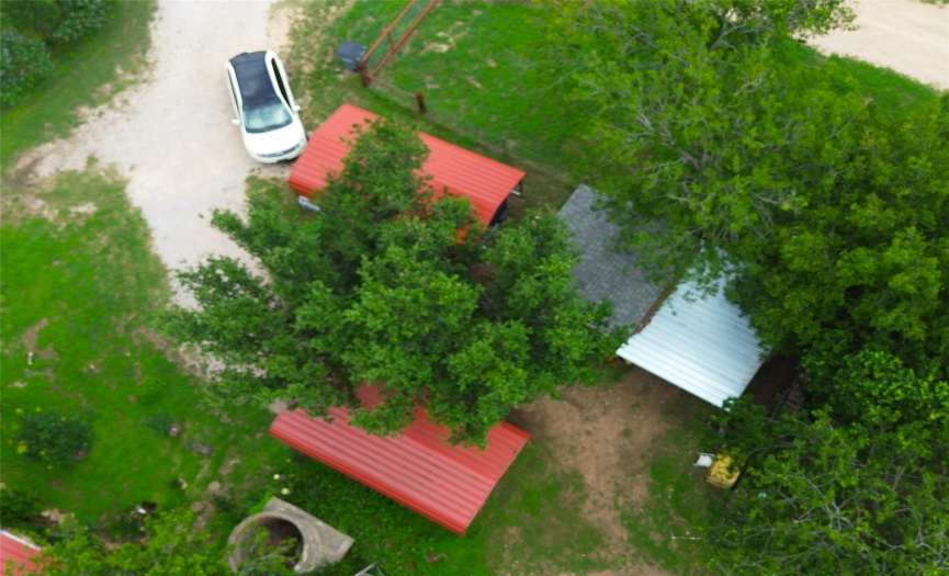 Bird's Eye View of Car Ports and Storage Building 