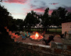 Stone firepit overlooking the pasture and Hill Country