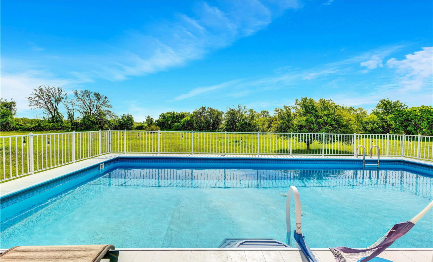 Spend hot summer days relaxing in your pool with no neighbors  behind you. 