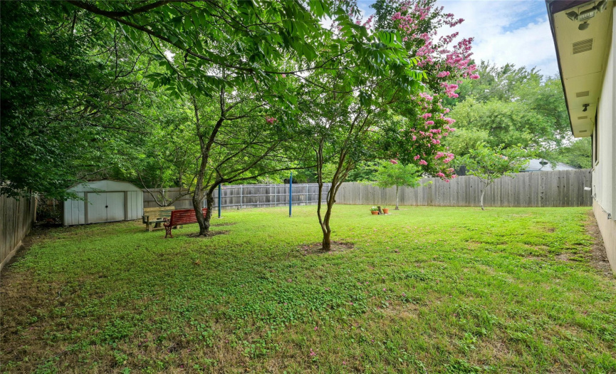 Shaded, spacious and private backyard -- also fully fenced with privacy fencing!