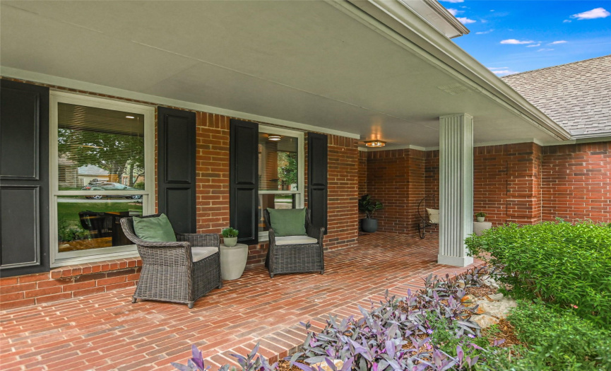 A pleasantly large, comfortable front porch.