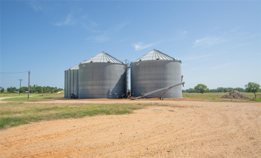 silos to the left of the easement rd