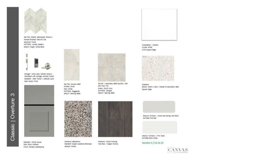 Design Selections.  Home is under construction and selections are subject to change.