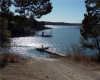 View from park of boat ramp, swim dock and Lake Travis