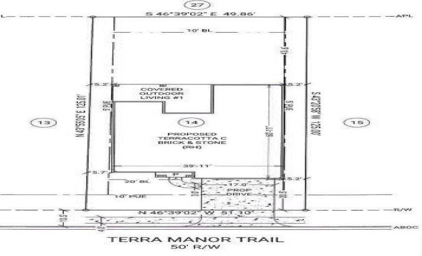 332 Terra Manor Trail preliminary plot plan