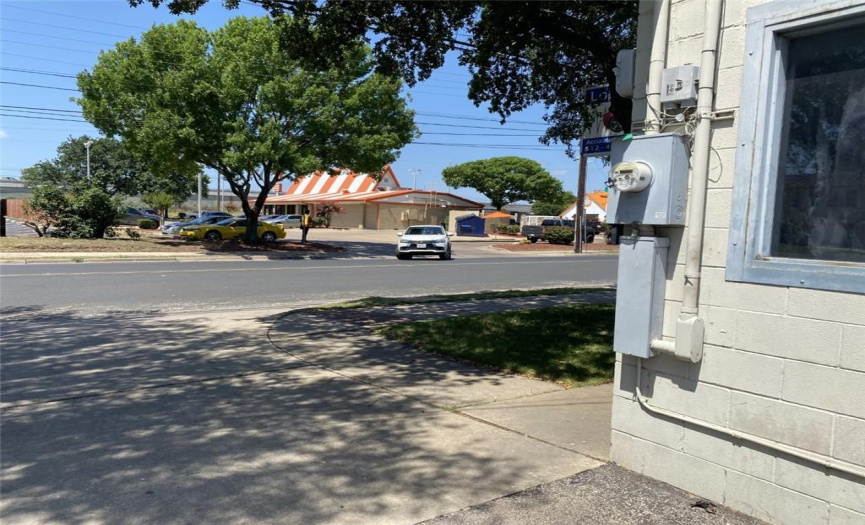 View of the whataburger across the street. 