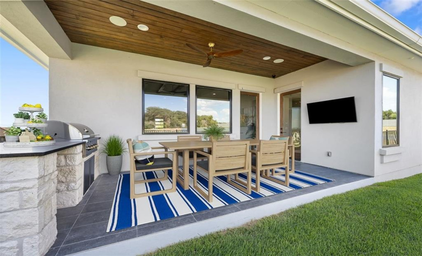 Virtually Staged outdoor entertaining area