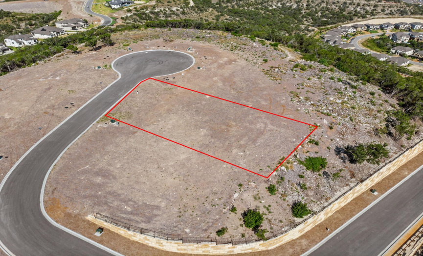 Overview with outline of lot 27.  